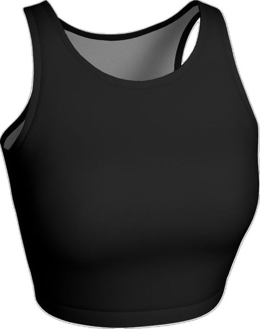 Black Unicolor Crop Top